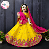 Heavy Hand Embroidered Yellow Poshak for Thakur Ji & Radha Rani