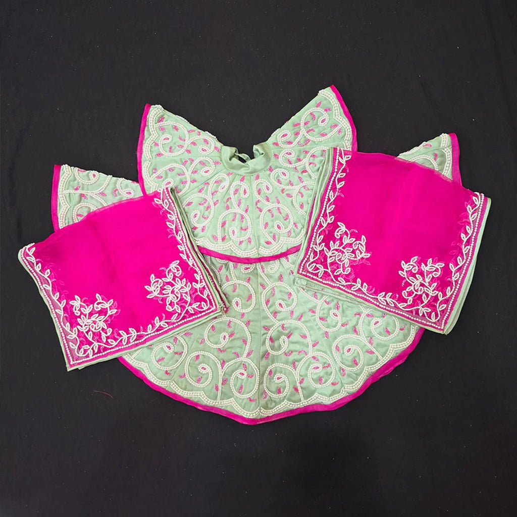 Heavy Hand Embroidered Fresh & Wild Poshak for Thakur Ji & Radha Rani