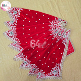 premium handmade red velvet shawl