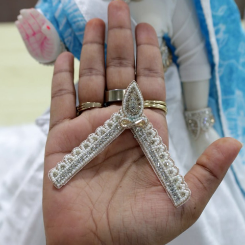 White Silver Mathapatti for Radha Rani