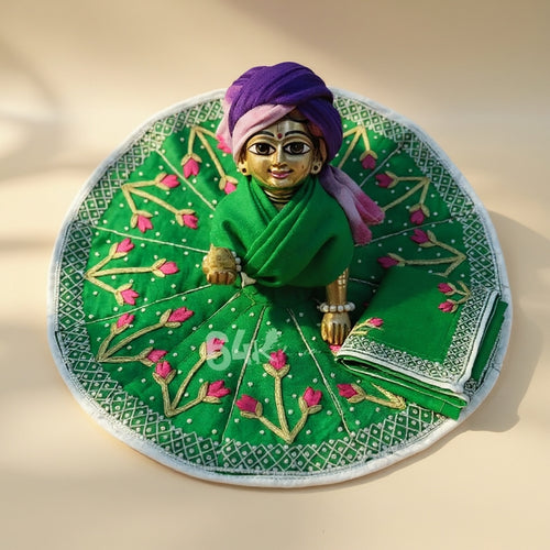 Heavy Hand Embroidered Green Poshak for Laddu Gopal Ji