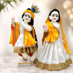 Yellow & White Yugal Jodi Poshak