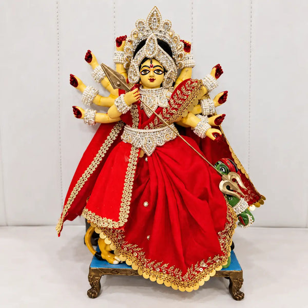 Durga Mata Red Saree & Jewellery set