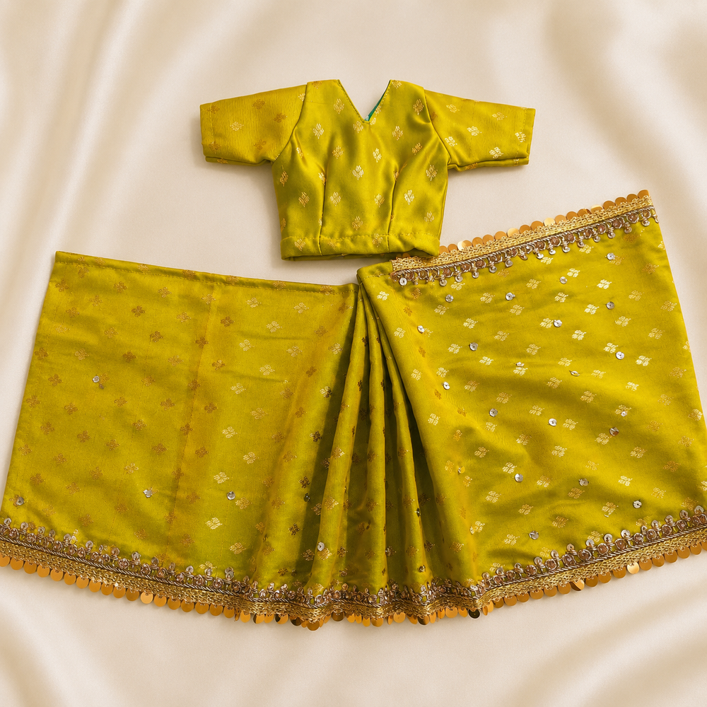 Festive Lime Green Radha Rani Saree