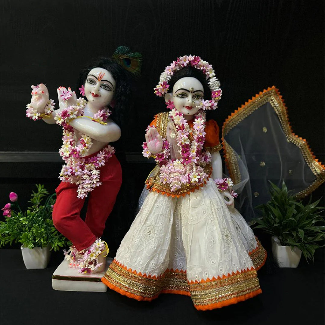Radha Krishna Floral Jewellery Set