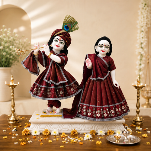 Premium Embroidery Radha Krishna Poshak