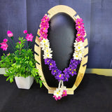 Sky Blue Yellow Pink Pooja Garland