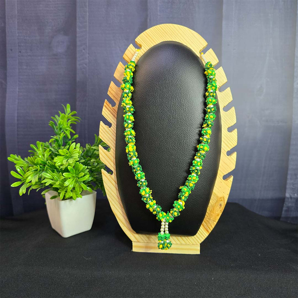 Handmade flower garlands green yellow