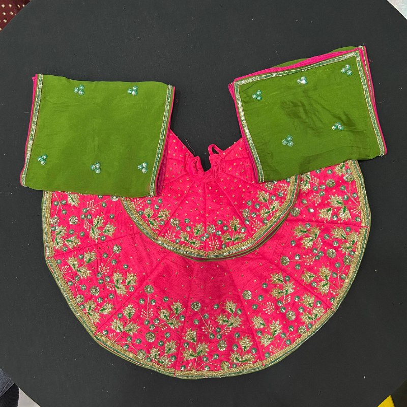 Radha Rani Poshak Pink Green