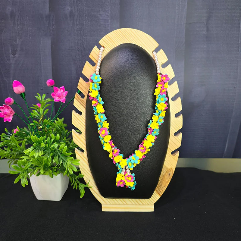 Sky Blue Yellow Pink Pooja Garland