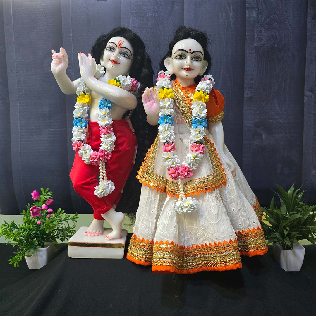 colorfull flower mala for radha rani or krishna ji