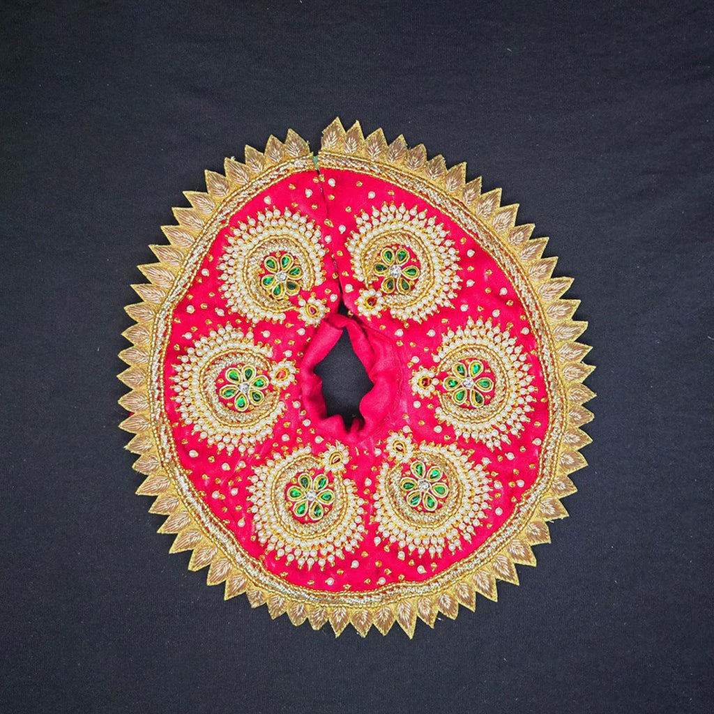 Divine Red Kundan Embroidery Poshak