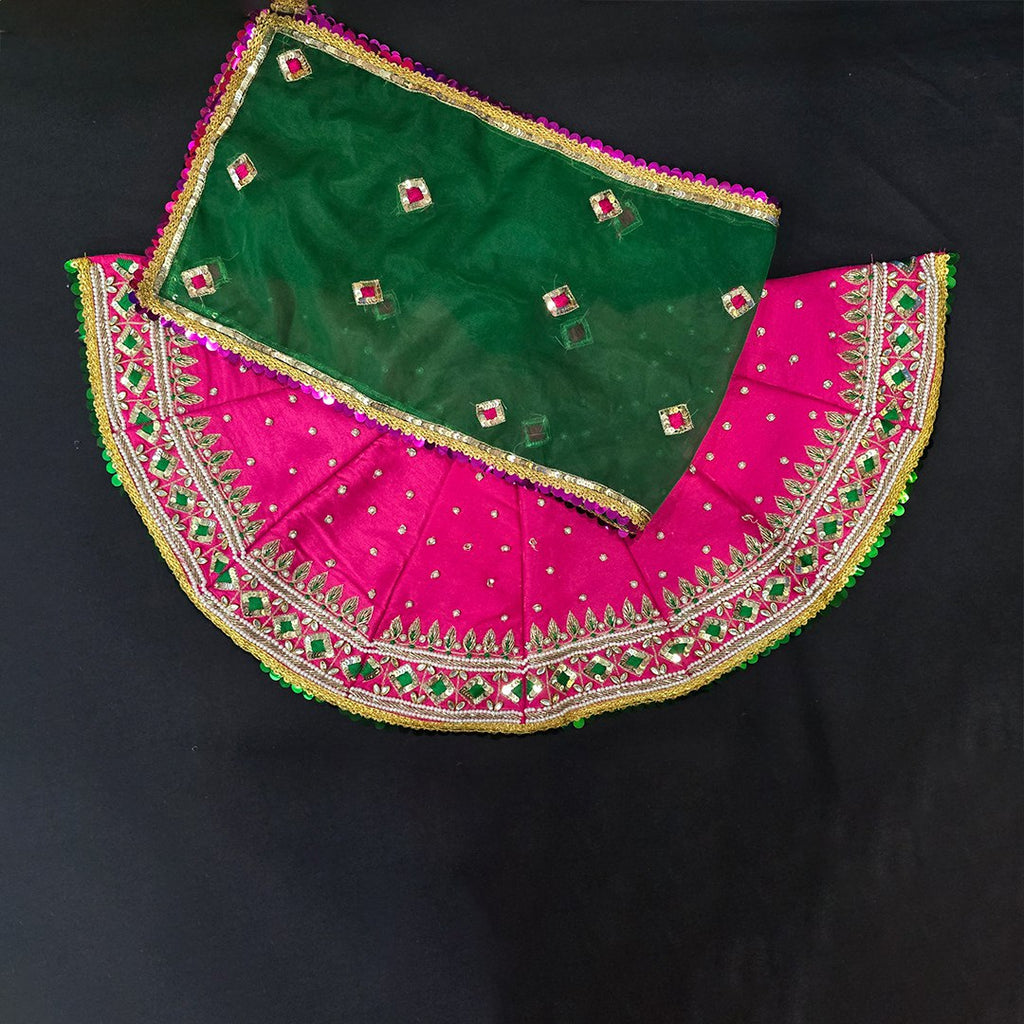Dark Green Dupatta Dress for Mata Rani