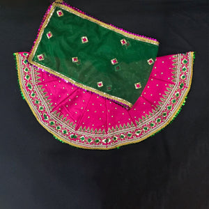 Dark Green Dupatta Dress for Mata Rani