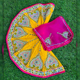 Radha Krishna Yellow Pink poshak