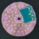 Hand Embroidered Lavender & Teal Poshak for Thakur Ji & Radha Rani