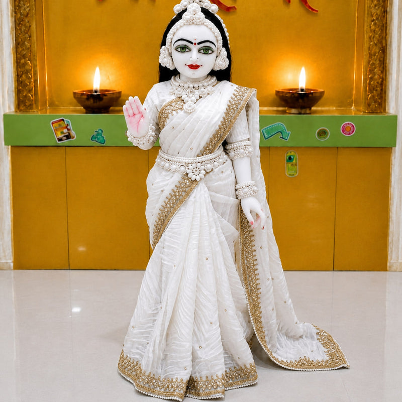 Pure White Radha Rani Saree