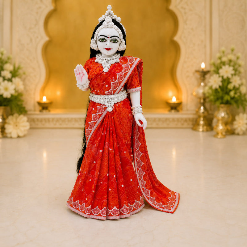 Traditional Bright Red Radha Rani Saree