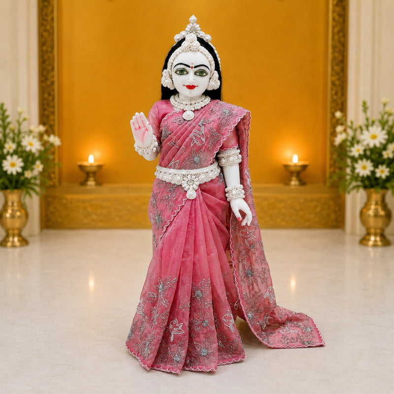 Rose Pink Floral Radha Rani Saree