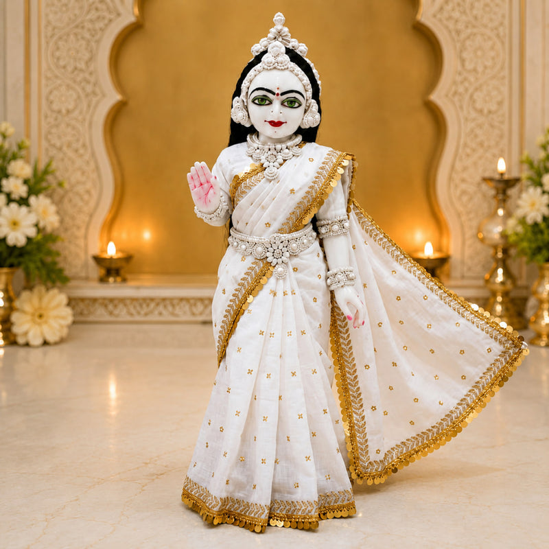 White Embroidered Radha Rani Saree