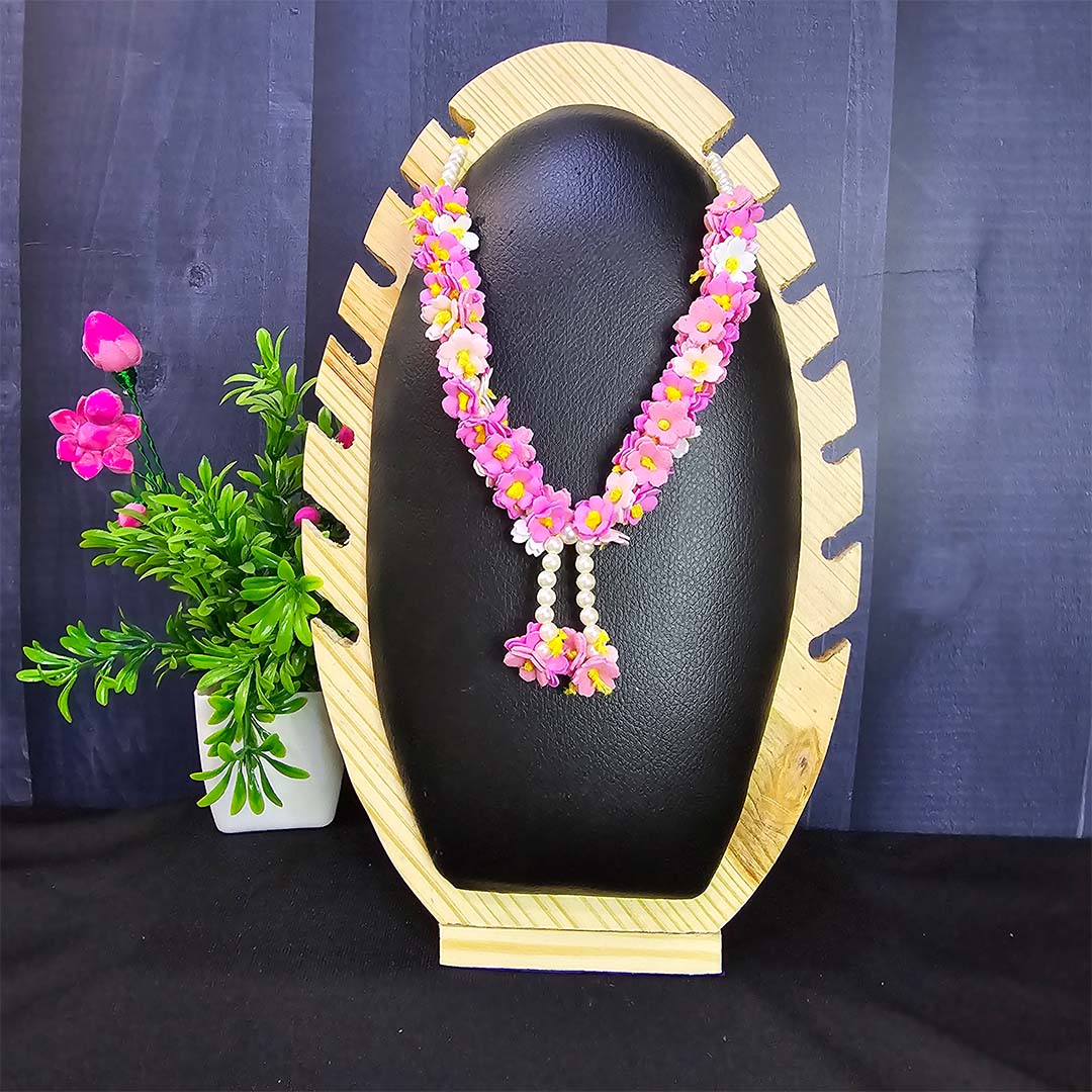 Pink garlands for temple idols