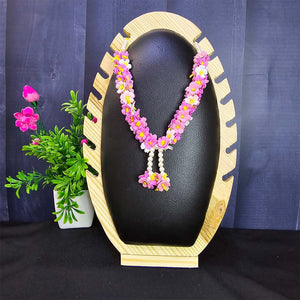 Pink garlands for temple idols