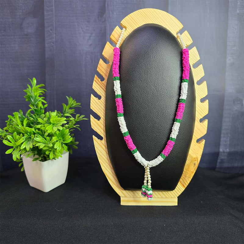 Handcrafted Pearl Pink White Green Flower Garlands