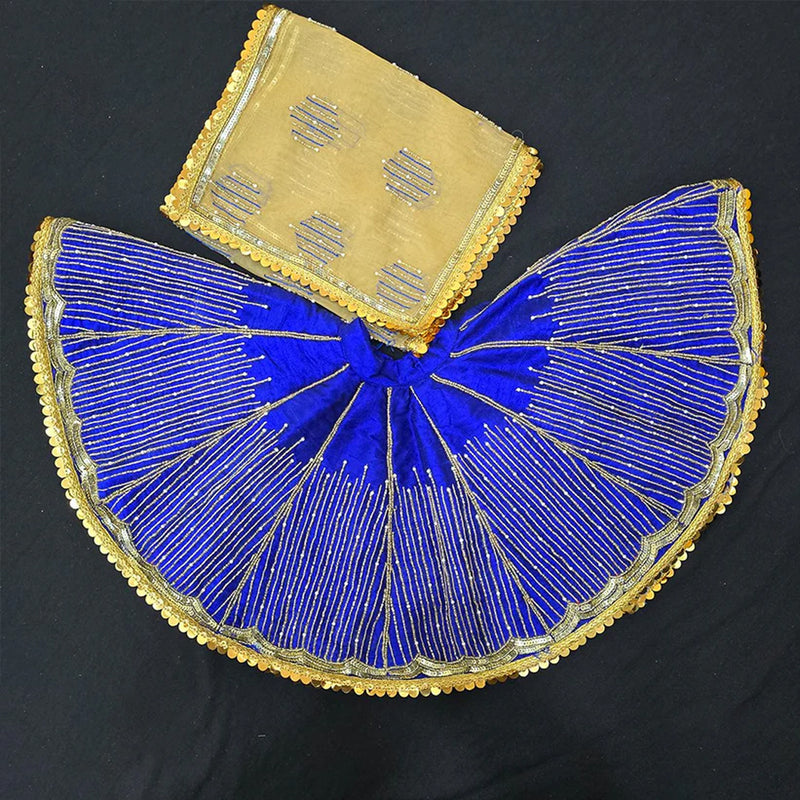 Mata Rani Poshak Set Blue Color
