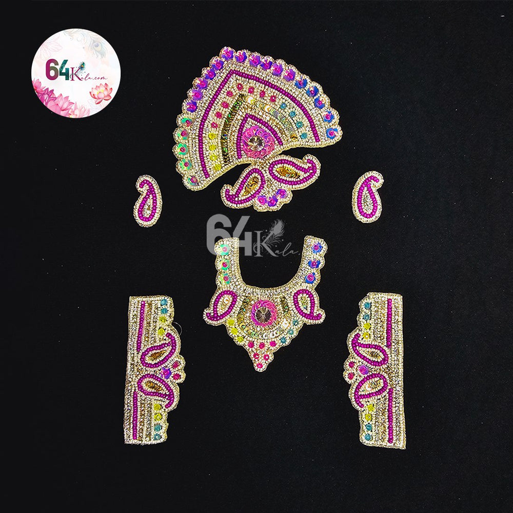 Multicolor deity jewellery set