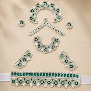 Green stone Jewellery Set for Radha Rani