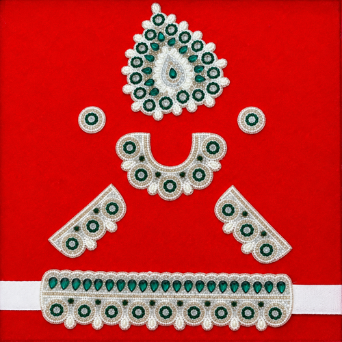 Green Jewellery Set For Krishna ji