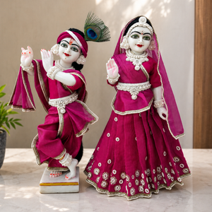 Pink Cotton Poshak For Thakur ji or Radha Rani