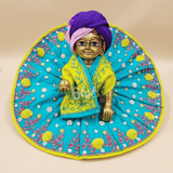 Iris Blue Hand Embroidered Poshak for Laddu Gopal Ji