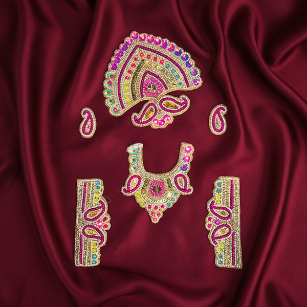 Multicolour Stone Jewellery Set For Thakur ji
