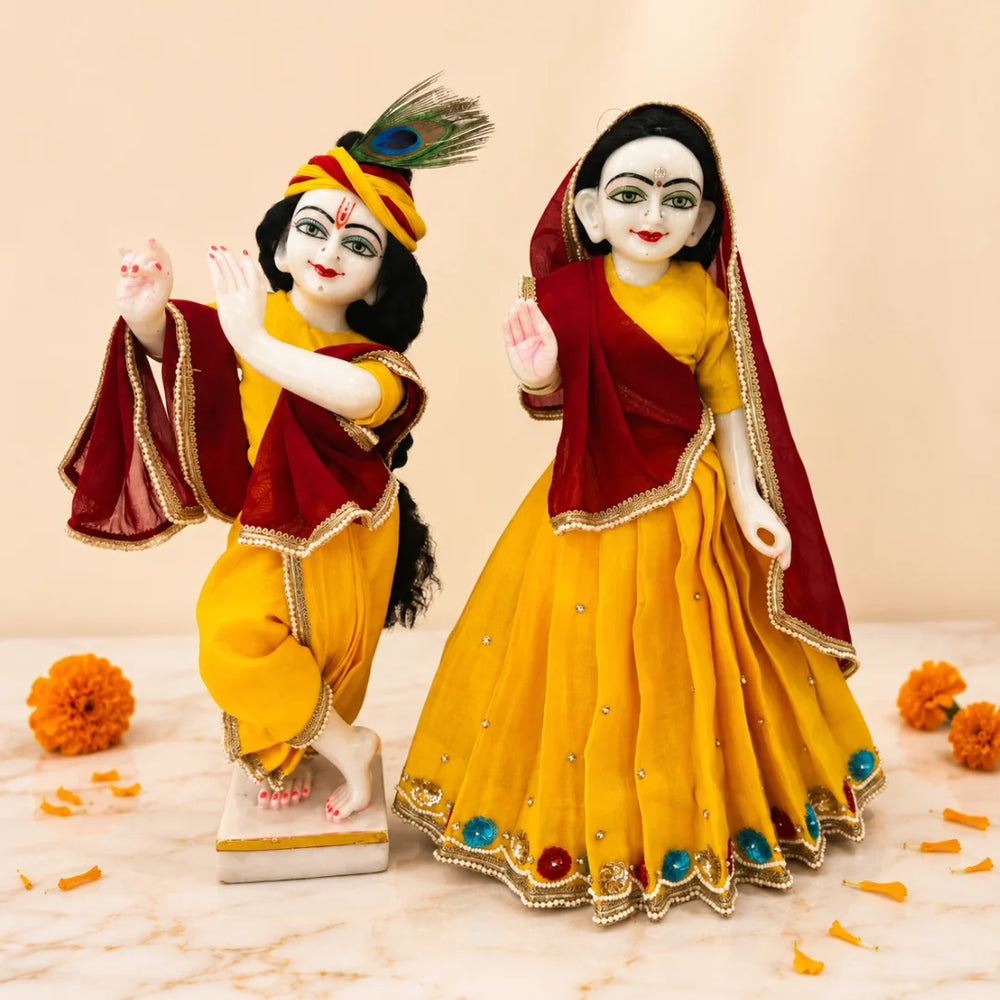 Yellow Cotton Poshak For Thakur ji or Radha Rani