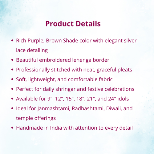 Premium Purple Embroidery Radha Krishna Poshak