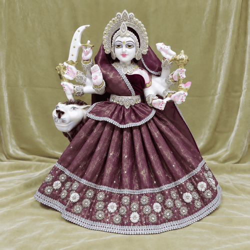 Mata Rani Purple Poshak with Jewellery Set