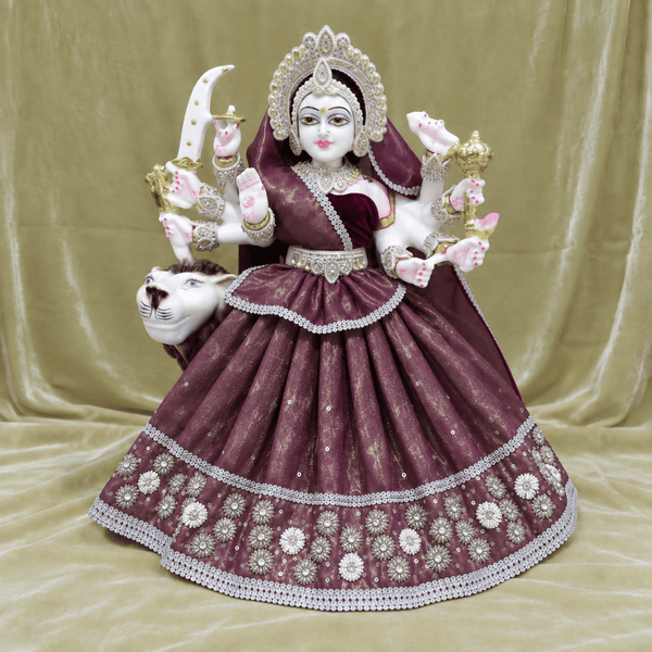 Mata Rani Purple Poshak with Jewellery Set