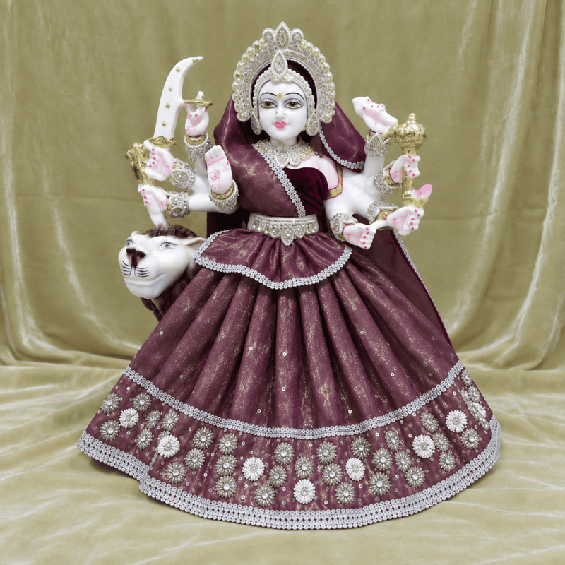 Mata Rani Purple Poshak with Jewellery Set