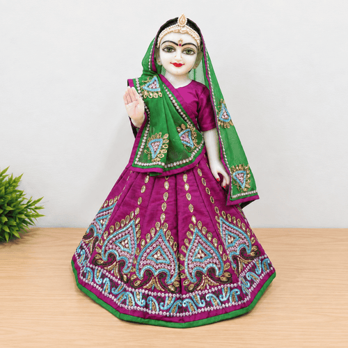 Radha Krishna Dark Purple poshak