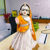 White & silver stone Jewellery Set for Radha Rani