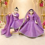 Lavender Colour Radha Krishna Poshak