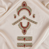 Red Stone Jewellery Set For Radha Rani