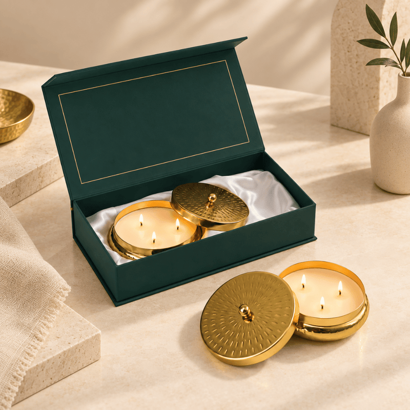Luxury Gold 3-Wick Candle Set