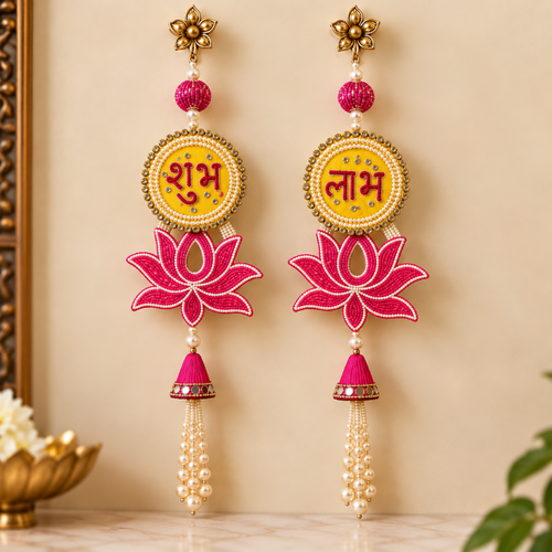 Lotus Candle & Shubh Labh Combo