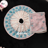 Heavy Hand Embroidered White & Sky-Blue Poshak for Laddu Gopal Ji