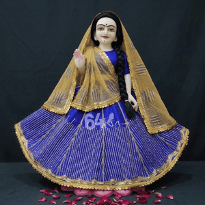 Heavy Hand Embroidered Blue Poshak for Thakur Ji & Radha Rani