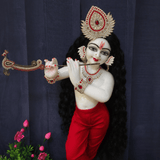 Red Stone Jewellery Set for Krishna ji