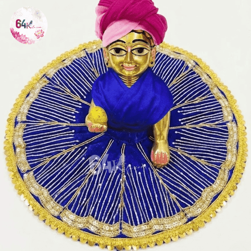 Heavy Hand Embroidered Blue Poshak for Laddu Gopal Ji