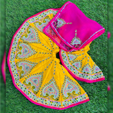 Radha Krishna Yellow Pink poshak